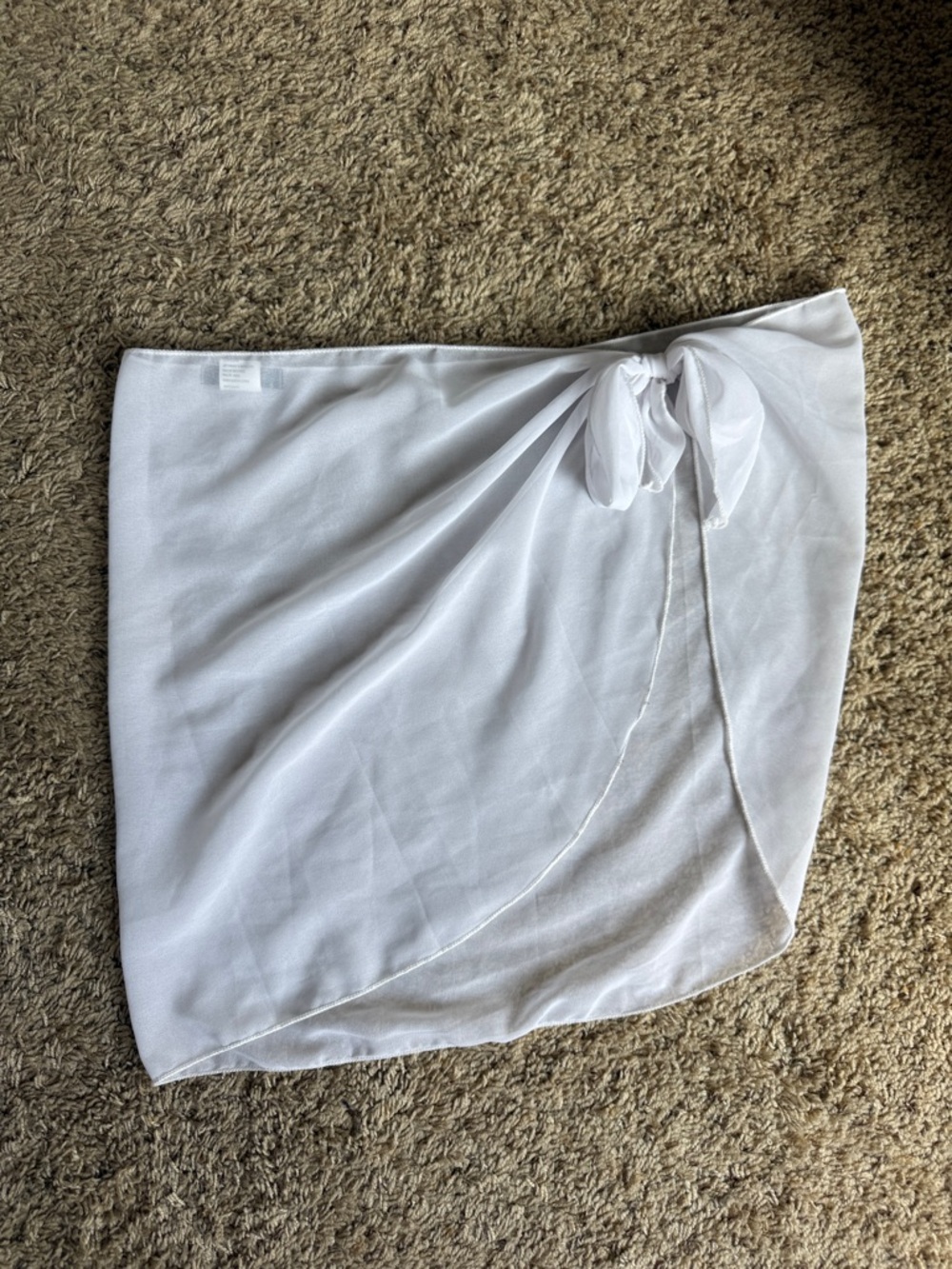 Women’s White Swim Cover-Up Sarong Skirt